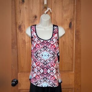 Xhilaration Graphic Pink‎ and Black Sleeveless Tank Top